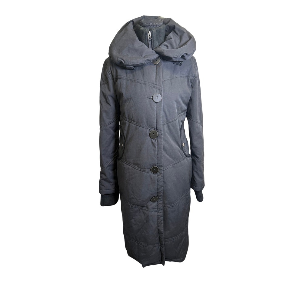Soia & Kyo Lita Puffer Coat L Black Maxi Down Longline Hooded Winter Jacket